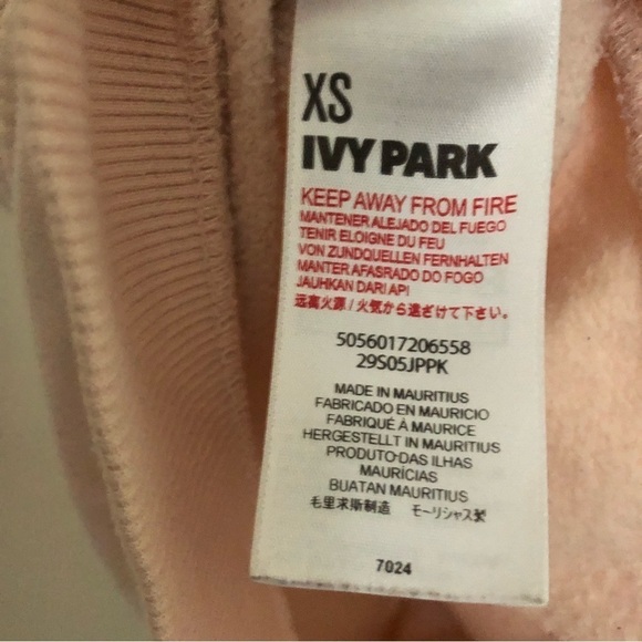 IVY PARK by Beyoncé 04 Corded Sweatshirt Blush Pink XS - Picture 9 of 10